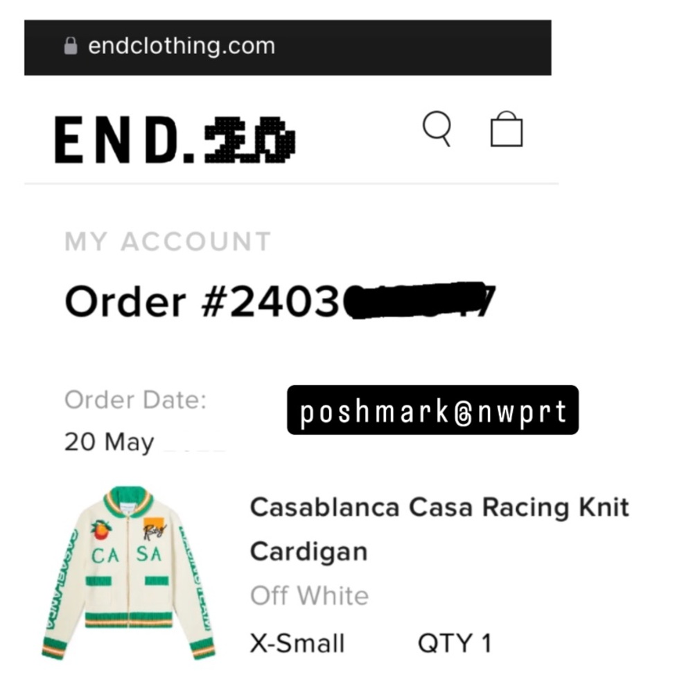 CASABLANCA 🐰 Casa Racing Knit Sweater Cardigan Off White Green Orange Rabbit XS - Picture 14 of 16